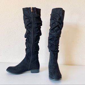 Catherine Malandrino Black Ruched Knee 1" Boot